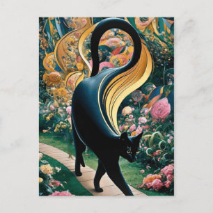 Gustav Klimt Zwarte Kat In Een Bloementuin, Kat Ku Briefkaart