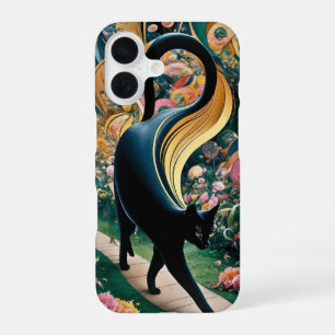 Gustav Klimt Zwarte Kat In Een Bloementuin, Kat Ku iPhone 16 Hoesje