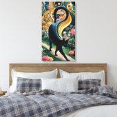 Gustav Klimt Zwarte kat in een bloementuin, katten Canvas Afdruk (Insitu (Slaapkamer))
