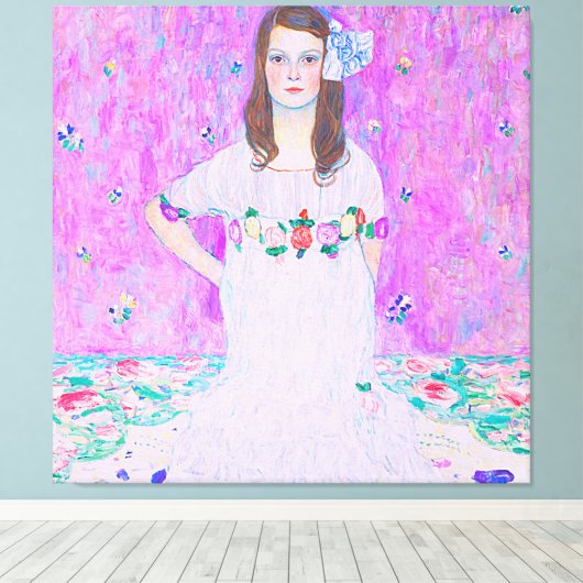 Gustav Klimt's Mäda Primavesi-schilderij Canvas Afdruk (Insitu (Houten vloer))