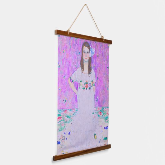 Gustav Klimt's Mäda Primavesi-schilderij Hangend Wandkleed (Gebogen)