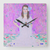 Gustav Klimt's Mäda Primavesi-schilderij Vierkante Klok (Voorkant)