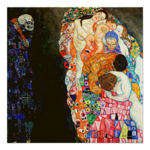Gustav Klimt's schilderij 'Death and Life'. Perfect Poster