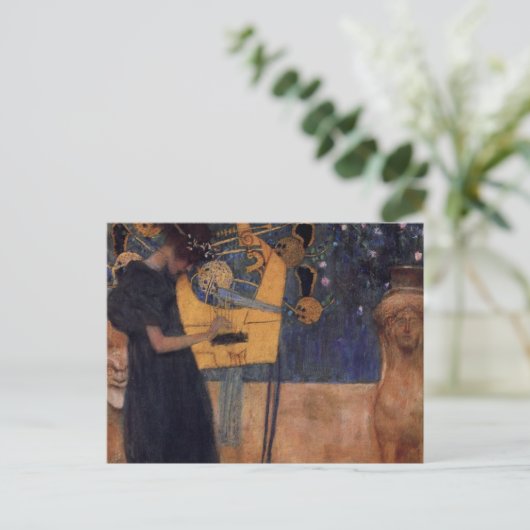 Gustav Kllimt Harp Music Postcard Briefkaart (Staand voorkant)