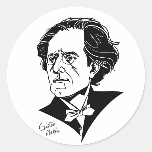 Gustav Mahler Ronde Sticker (Voorkant)
