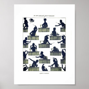 Gustav Mahler Silhouet door Otto Böhler Poster