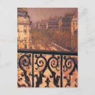 Gustave Caillebotte - A Balcony in Parijs Briefkaart