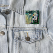 Gustave Caillebotte - Angling Vierkante Button 5,1 Cm (In situ)