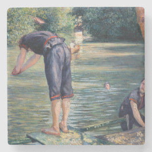 Gustave Caillebotte - Badenden, oever van de Yerre Stenen Onderzetter
