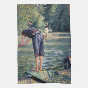 Gustave Caillebotte - Badenden, oever van de Yerre Theedoek