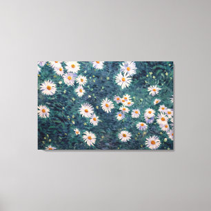 Gustave Caillebotte - Bed of Daisies, Detail Canvas Afdruk