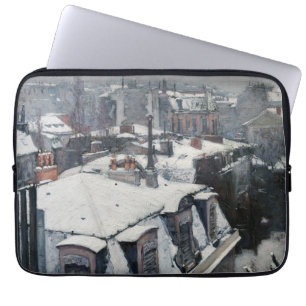 Gustave Caillebotte - Dakpannen in de sneeuw Laptop Sleeve