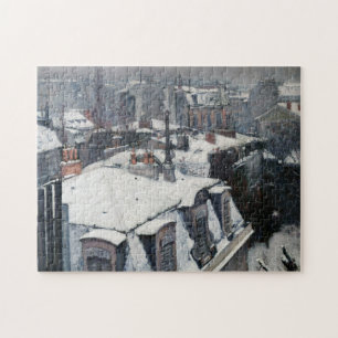 Gustave Caillebotte - Dakpannen in de sneeuw Legpuzzel