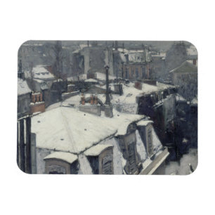 Gustave Caillebotte - Dakpannen in de sneeuw Magneet