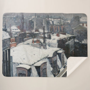 Gustave Caillebotte - Dakpannen in de sneeuw Sherpa Deken