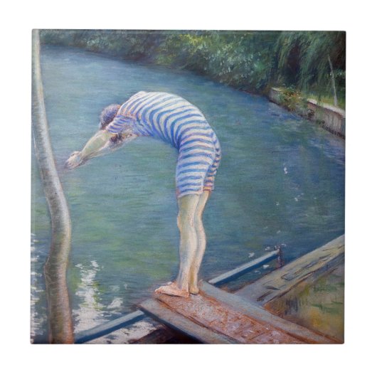 Gustave Caillebotte - De Bader / De Duiker Tegeltje (Voorkant)