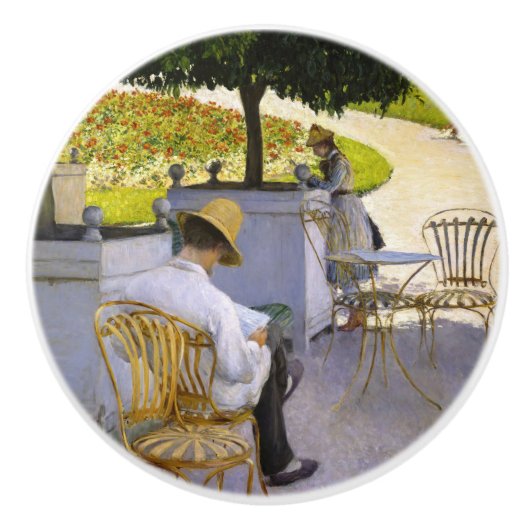 Gustave Caillebotte - De Oranje bomen Keramische Knop (Voorkant)