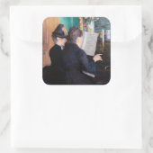 Gustave Caillebotte - De Pianoles Vierkante Sticker (Tas)
