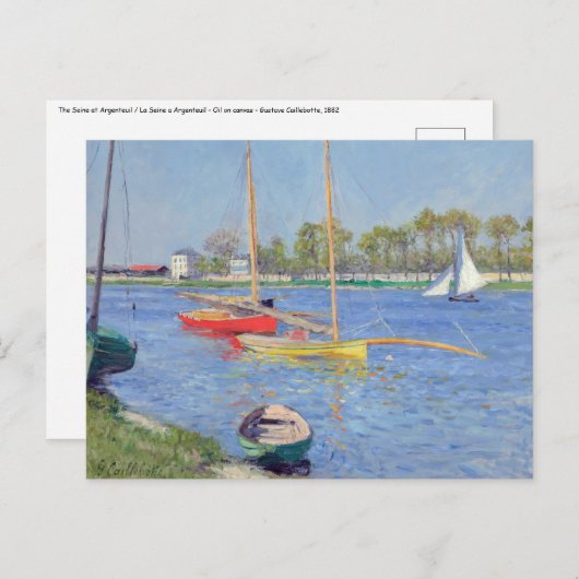 Gustave Caillebotte - De Seine bij Argenteuil Briefkaart (Voorkant / Achterkant)