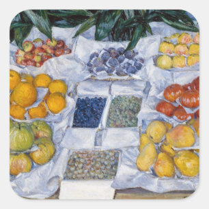 Gustave Caillebotte - Fruit getoond op een standaa Vierkante Sticker