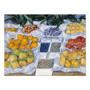 Gustave Caillebotte - Fruit op een kraam uitgestal Foto Afdruk