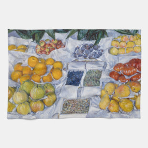 Gustave Caillebotte - Fruit op een kraam uitgestal Theedoek