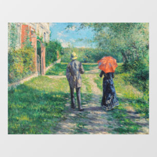 Gustave Caillebotte - Het stijgende pad Raamsticker