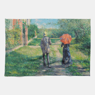 Gustave Caillebotte - Het stijgende pad Theedoek