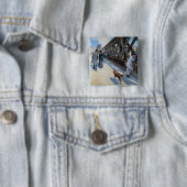 Gustave Caillebotte - Le Pont de l'Europe Vierkante Button 5,1 Cm (In situ)