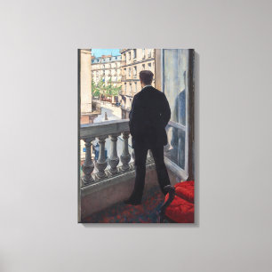 Gustave Caillebotte - Man bij het raam Canvas Afdruk