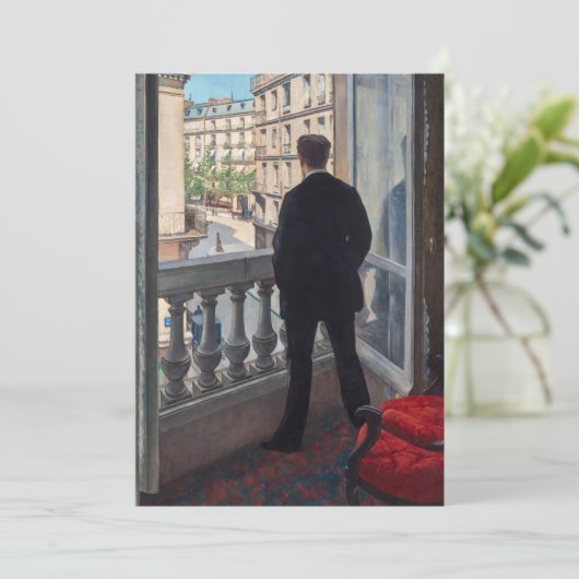 Gustave Caillebotte - Man bij het Venster Bedankkaart (Staand voorkant)