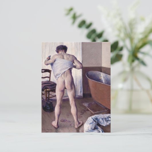 Gustave Caillebotte - Man bij zijn bad Briefkaart (Staand voorkant)