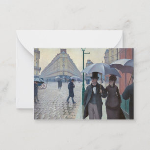 Gustave Caillebotte - Parijse straat; Regenachtige Notitiekaartje