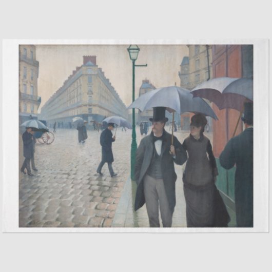 Gustave Caillebotte Paris Rainy Day Decoupage Tissuepapier (Voorkant)