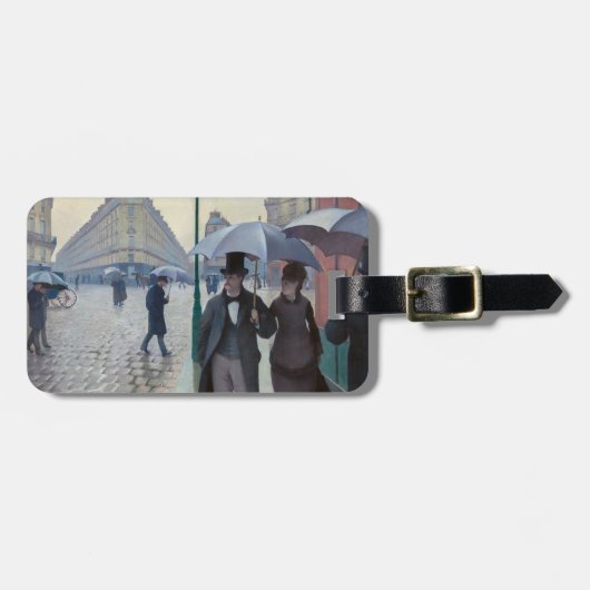 Gustave Caillebotte - Paris Street; Rainy Day Bagagelabel (Voorkant horizontaal)