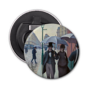 Gustave Caillebotte - Paris Street; Rainy Day Button Flesopener