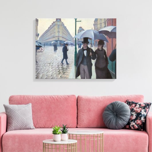 Gustave Caillebotte - Paris Street; Rainy Day Canvas Afdruk (Insitu (Woonkamer))