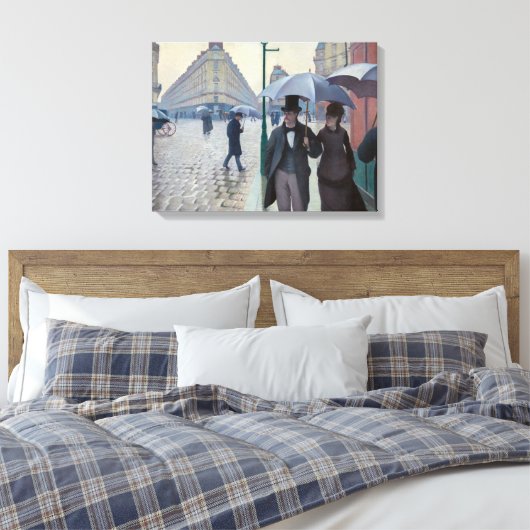 Gustave Caillebotte - Paris Street; Rainy Day Canvas Afdruk (Insitu (Slaapkamer))