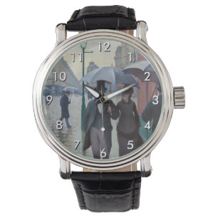 Gustave Caillebotte - Paris Street; Rainy Day Horloge