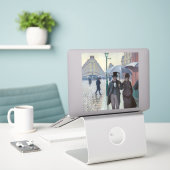 Gustave Caillebotte - Paris Street; Rainy Day Sticker (Laptop op bureau)