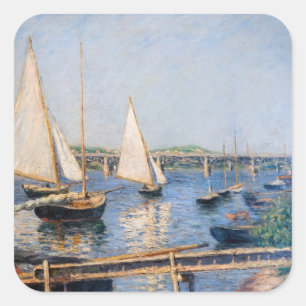 Gustave Caillebotte - Sailing Boats in Argenteuil Vierkante Sticker