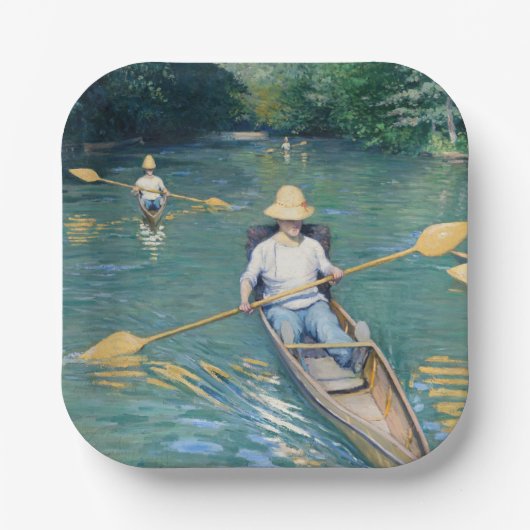 Gustave Caillebotte - Skiffs on the Yerres Papieren Bordje (Voorkant)