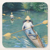 Gustave Caillebotte - Skiffs on the Yerres Vierkante Kartonnen Onderzetter (Voorkant)