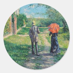 Gustave Caillebotte - The Path Uphill Ronde Sticker
