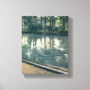 Gustave Caillebotte - The Yerres, Regen Canvas Afdruk