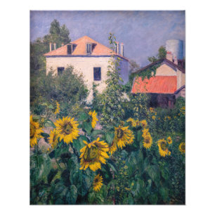 Gustave Caillebotte - Zonnebloemen, tuin Foto Afdruk