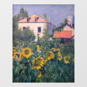 Gustave Caillebotte - Zonnebloemen, tuin Raamsticker