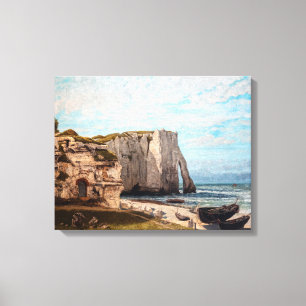 Gustave Courbet - Cliffs at Etretat after Storm Canvas Afdruk