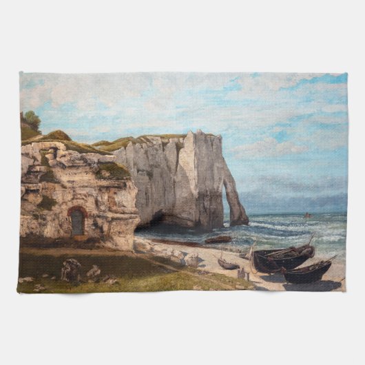 Gustave Courbet - Cliffs at Etretat after Storm Theedoek (Horizontaal)