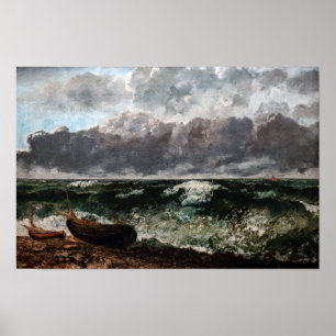 Gustave Courbet - De Stormachtige Zee / De Golf Poster